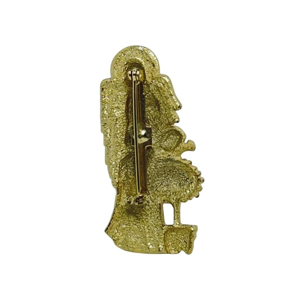 Vintage Gold Tone Garden Guardian Angel Brooch (5562) - Picture 3 of 4
